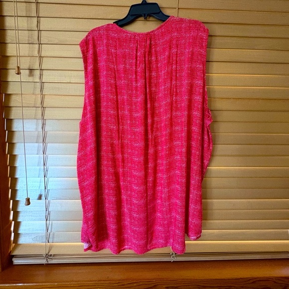 GRAND & GREENE NWT RED & WHITE SLEEVELESS TOP/ TUNIC SIZE 3X - Picture 5 of 5
